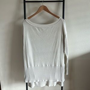 American Eagle Off the Shoulder Waffle Knit Long Sleeve Top